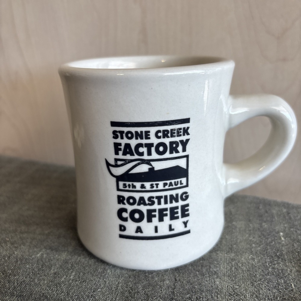 STONE CREEK FACTORY 5th & St. Paul Ceramic Diner Style Mug Cup RARE